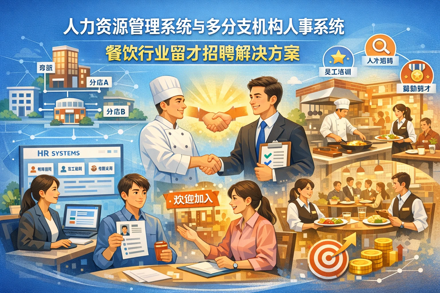 人力资源管理系统与多分支机构人事系统：餐饮行业留才招聘解决方案