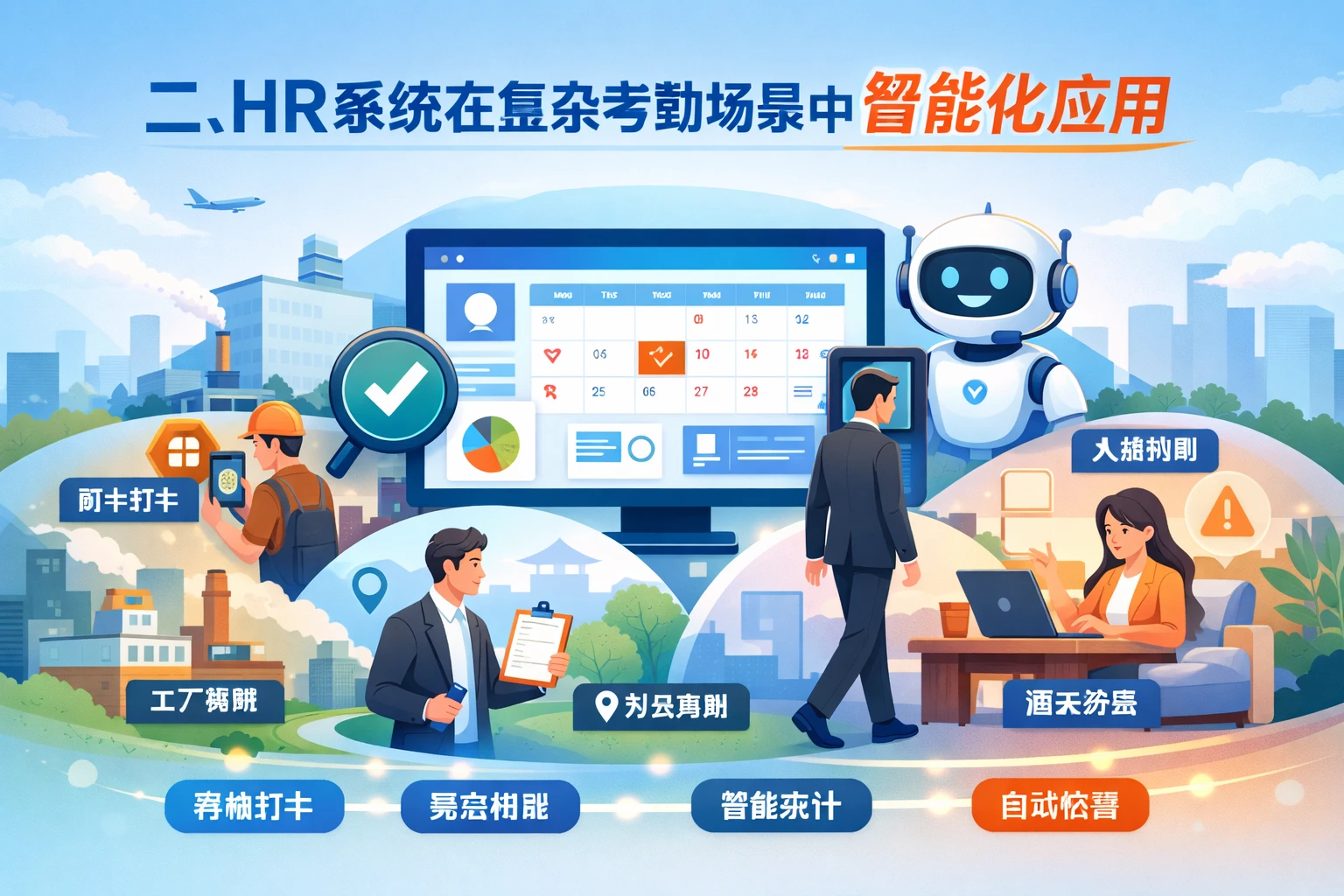 二、HR系统在复杂考勤场景中的智能化应用