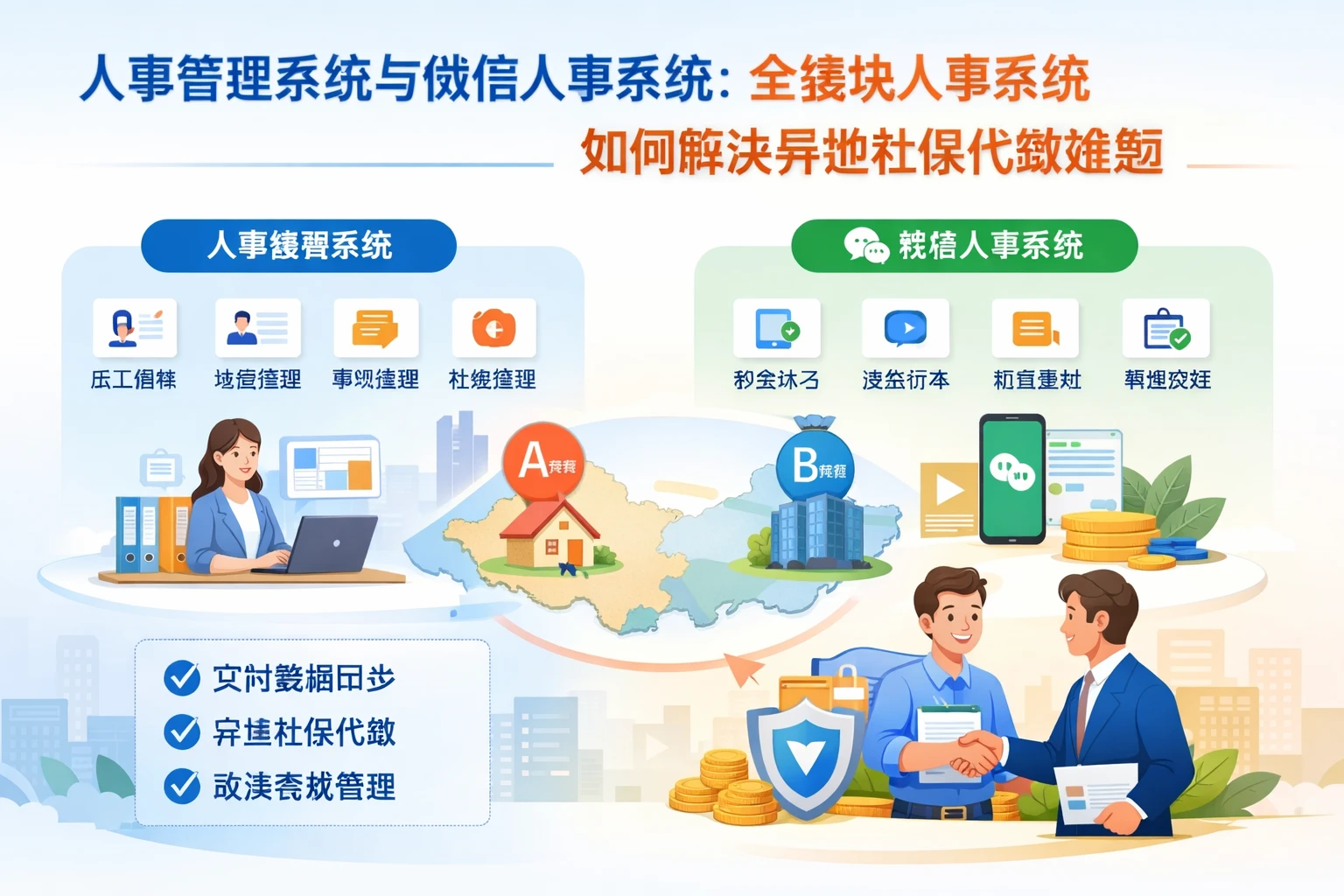人事管理系统与微信人事系统:全模块人事系统如何解决异地社保代缴难题