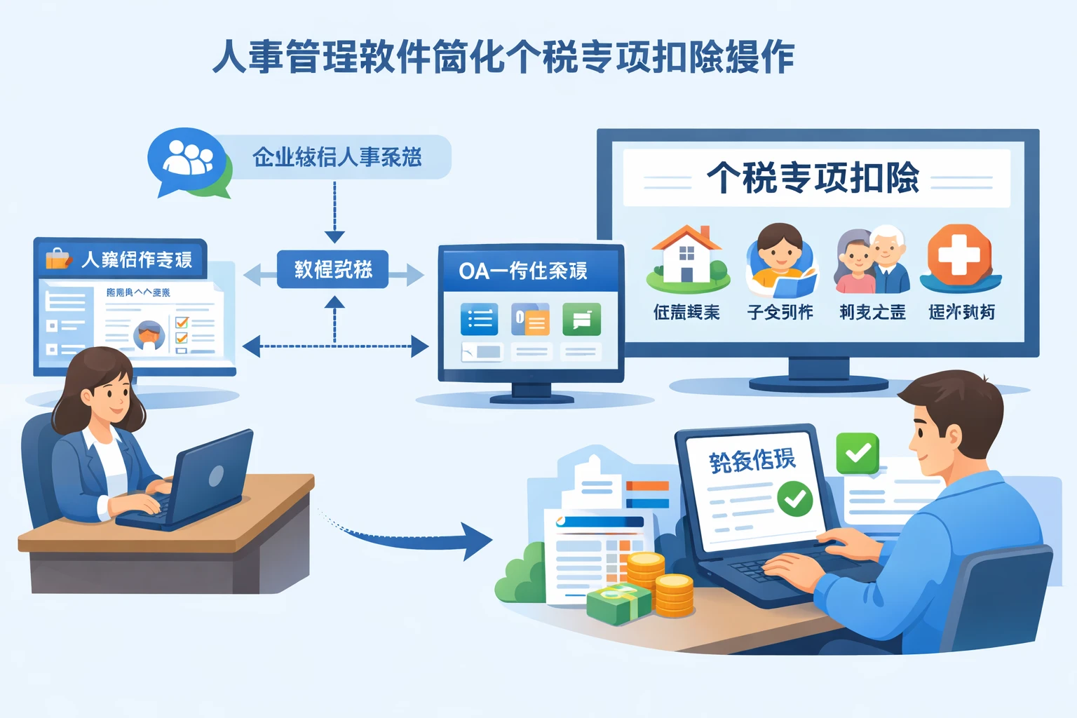人事管理软件如何通过企业微信人事系统与OA一体化系统简化个税专项扣除操作