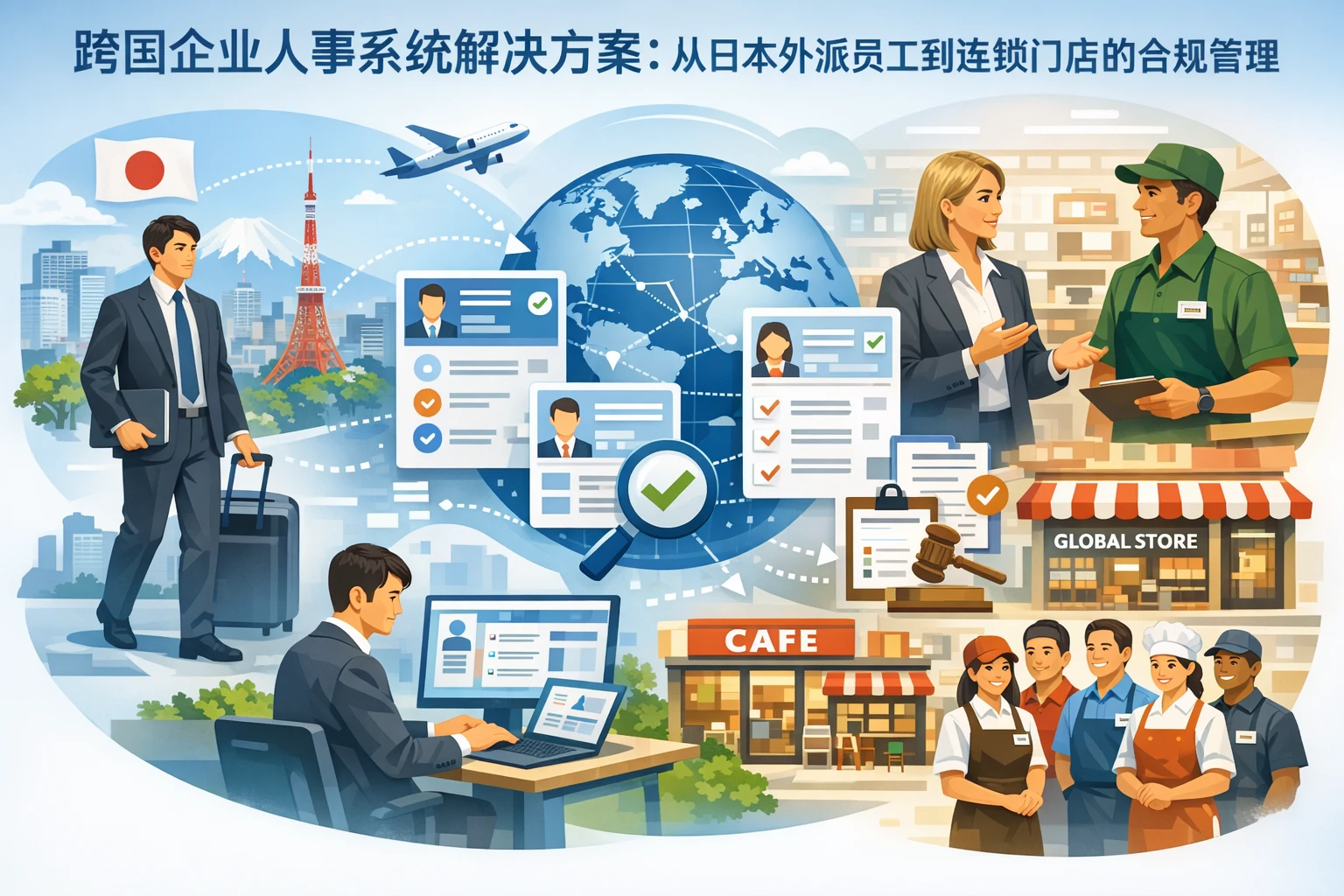 跨国企业人事系统解决方案：从日本外派员工到连锁门店的合规管理