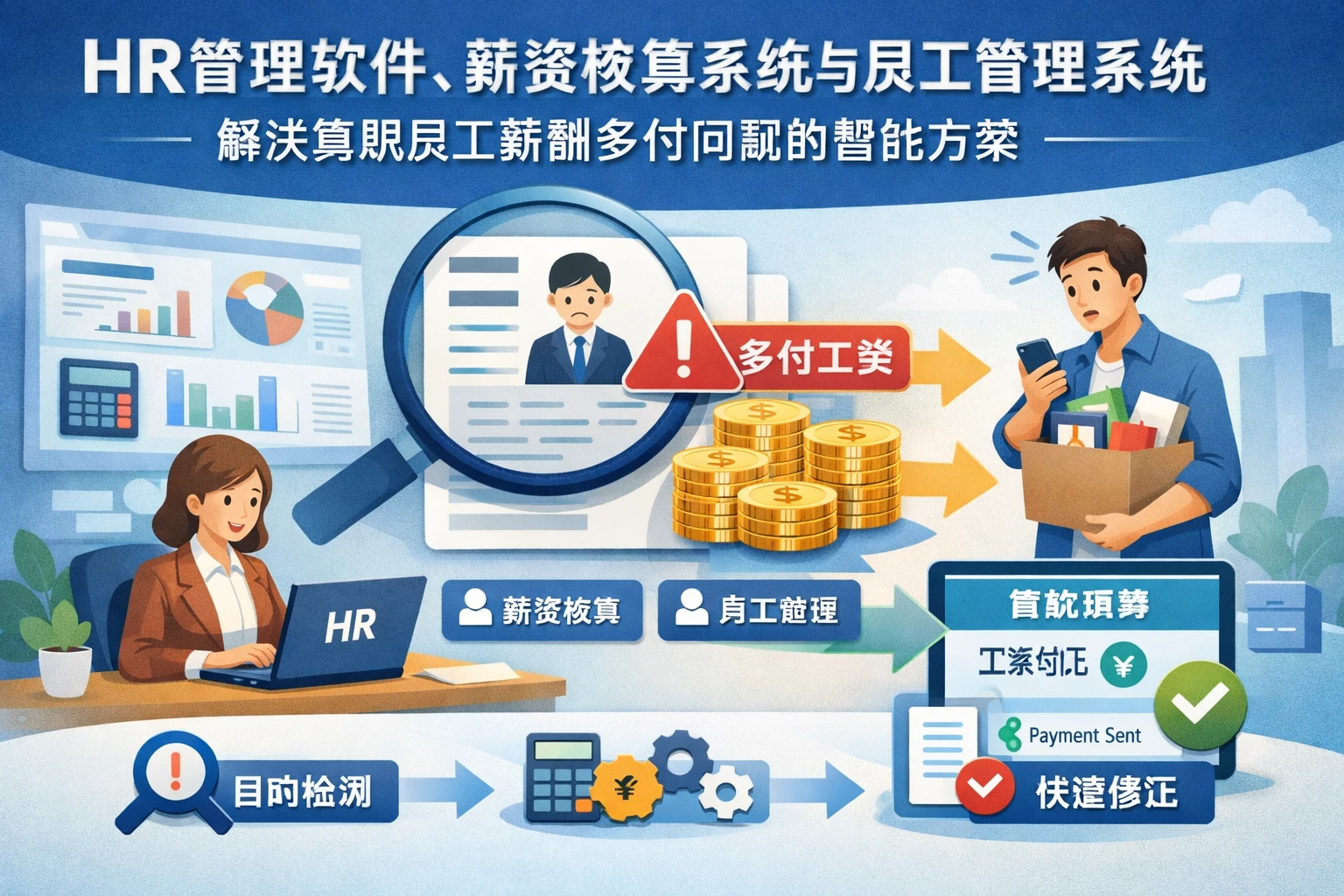HR管理软件、薪资核算系统与员工管理系统：解决离职员工薪酬多付问题的智能方案