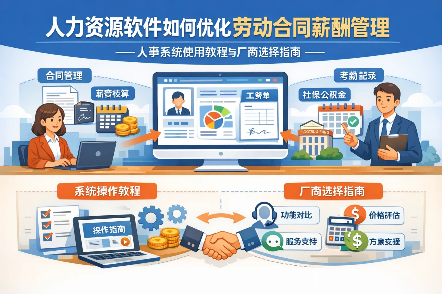 人力资源软件如何优化劳动合同薪酬管理——人事系统使用教程与厂商选择指南