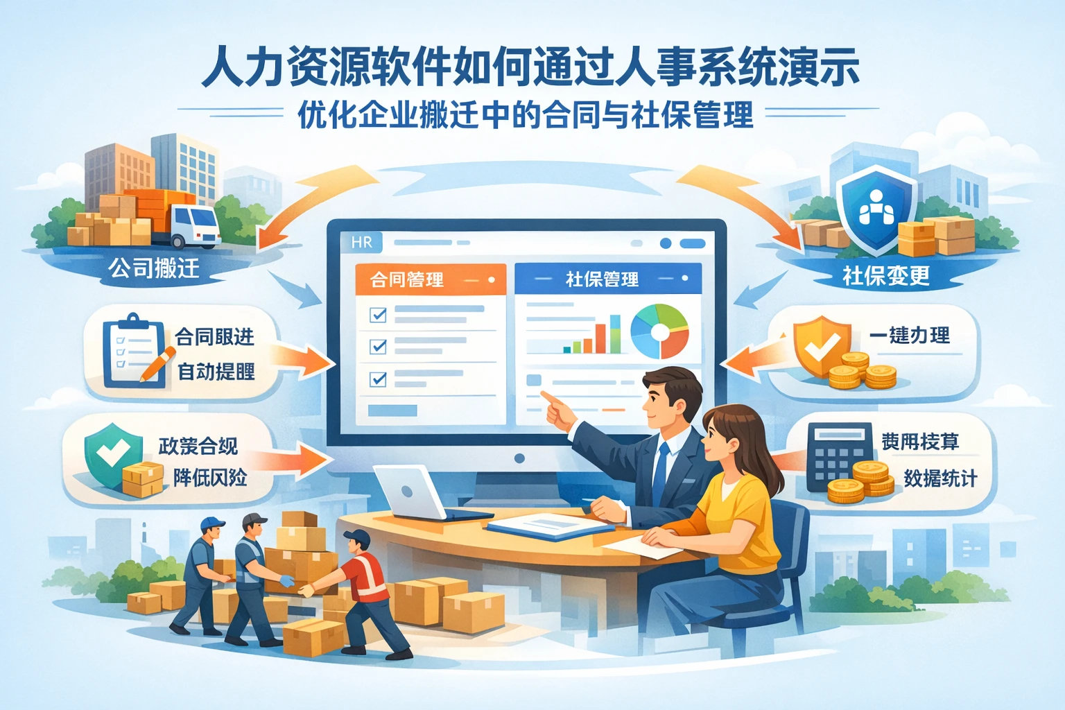 人力资源软件如何通过人事系统演示优化企业搬迁中的合同与社保管理