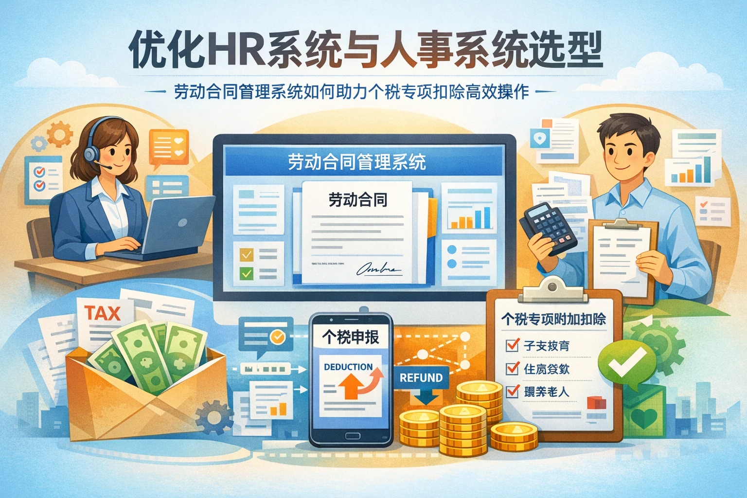 优化HR系统与人事系统选型：劳动合同管理系统如何助力个税专项扣除高效操作