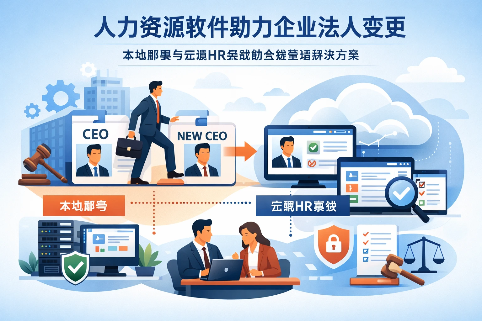 人力资源软件助力企业法人变更：本地部署与云端HR系统的合规管理解决方案