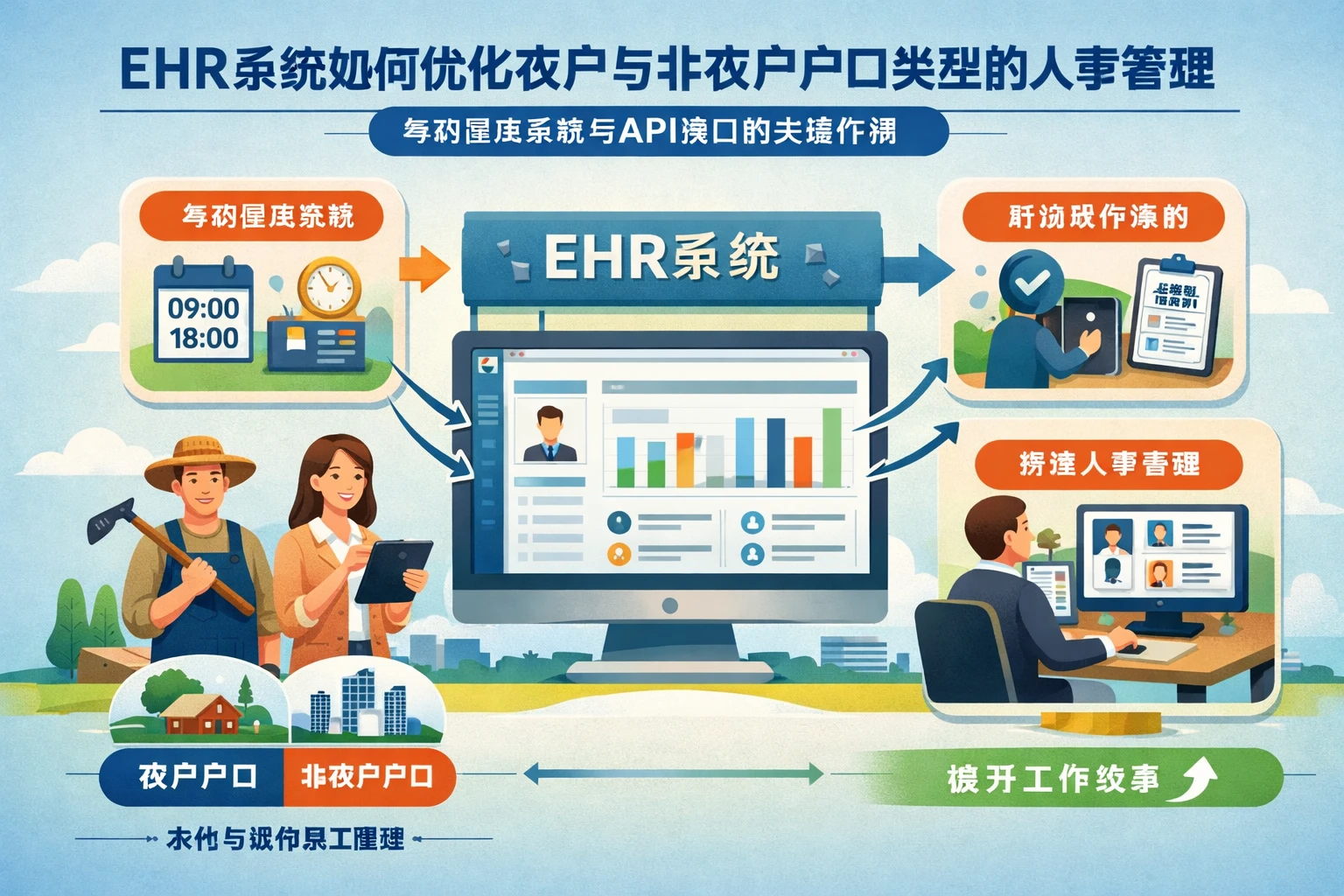 EHR系统如何优化农户与非农户户口类型的人事管理——考勤管理系统与API接口的关键作用