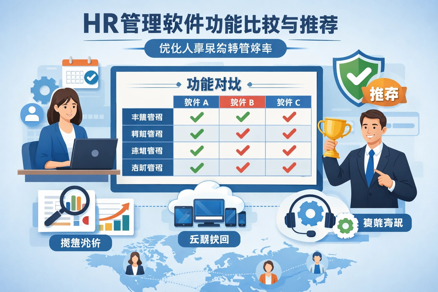 HR管理软件功能比较与推荐：优化人事系统管理效率