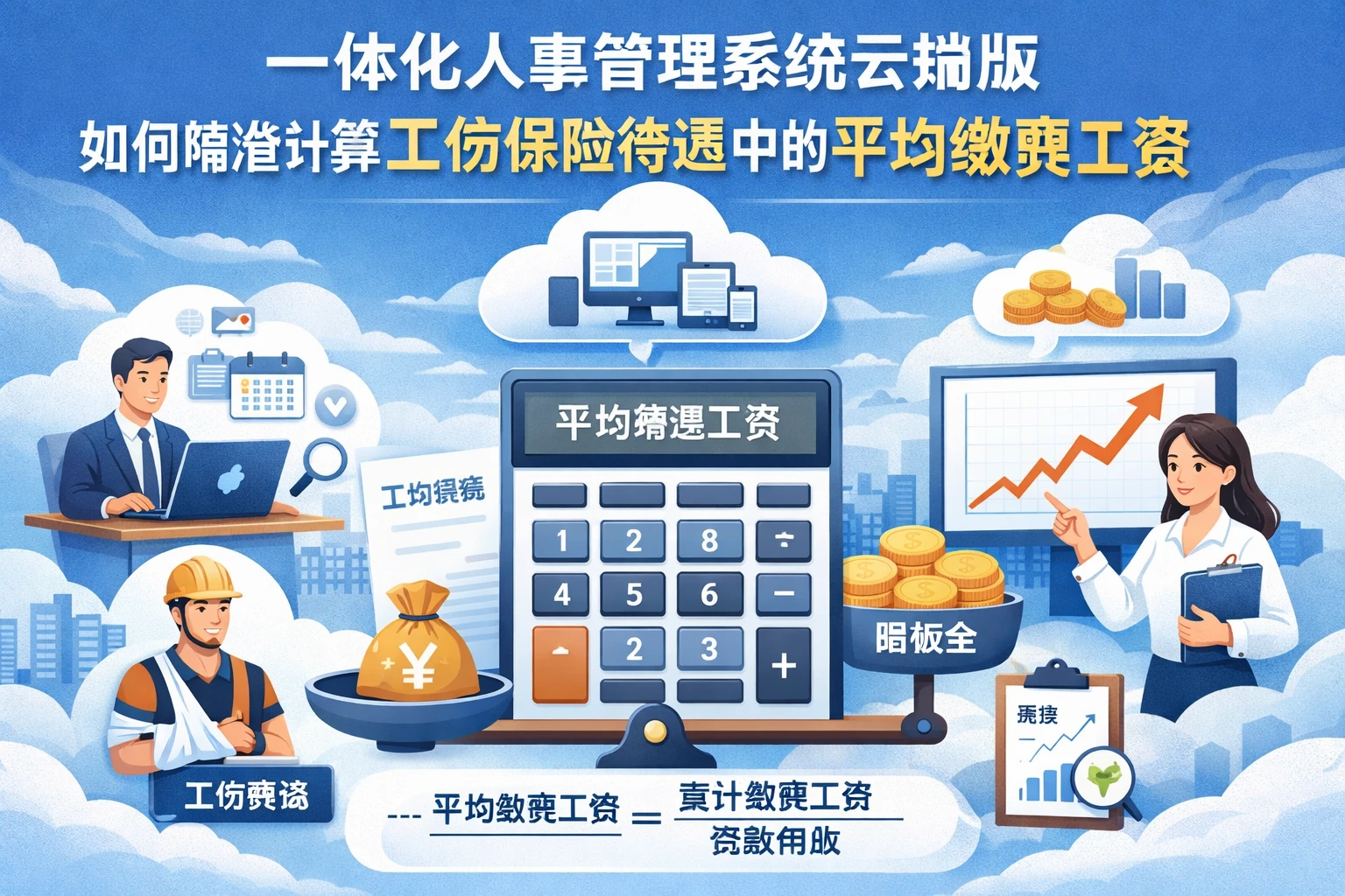 一体化人事管理系统云端版如何精准计算工伤保险待遇中的平均缴费工资