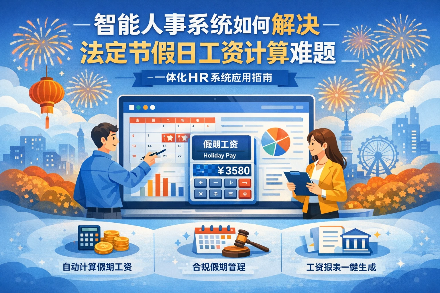 智能人事系统如何解决法定节假日工资计算难题——一体化HR系统应用指南