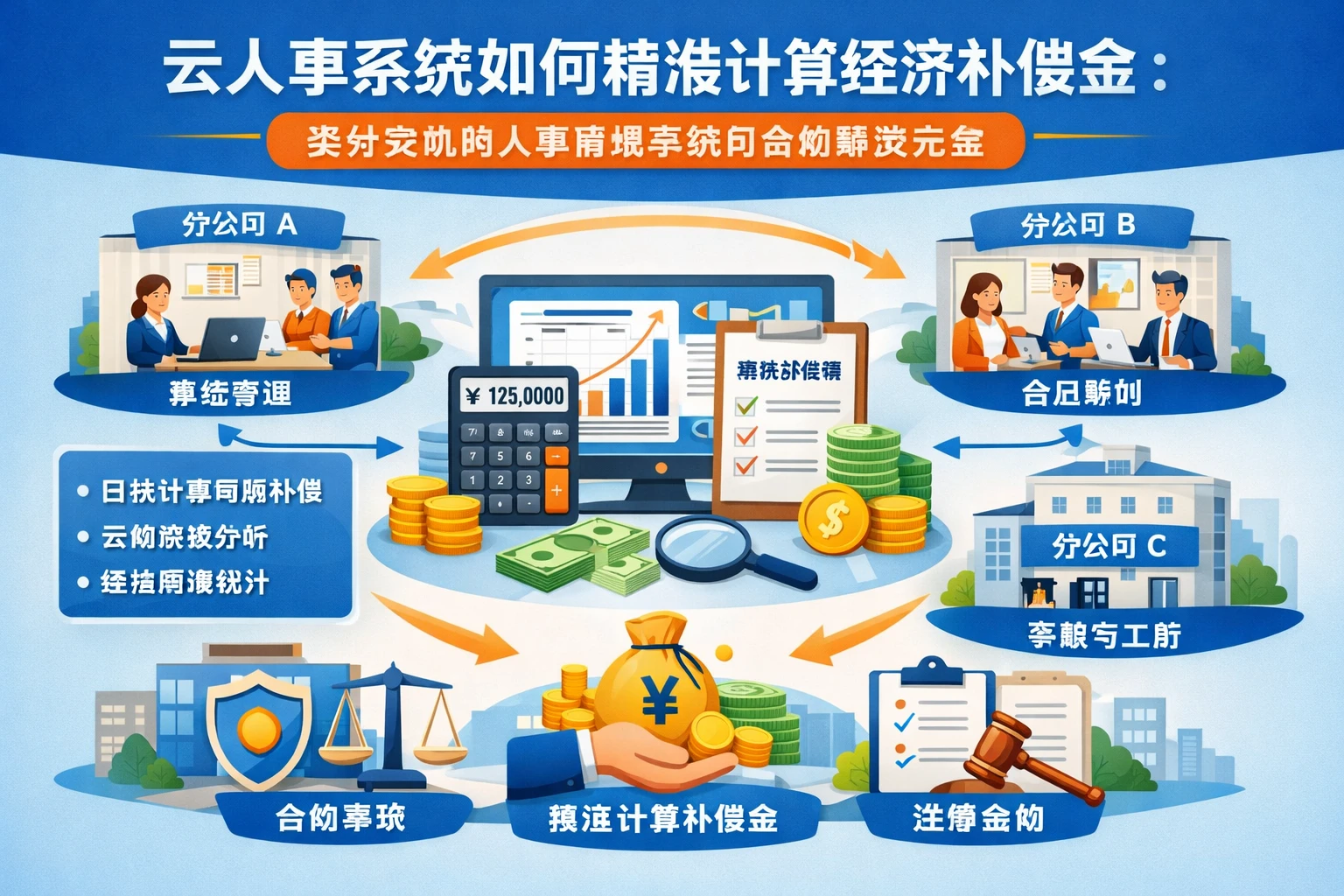 云人事系统如何精准计算经济补偿金：多分支机构人事管理系统的合规解决方案