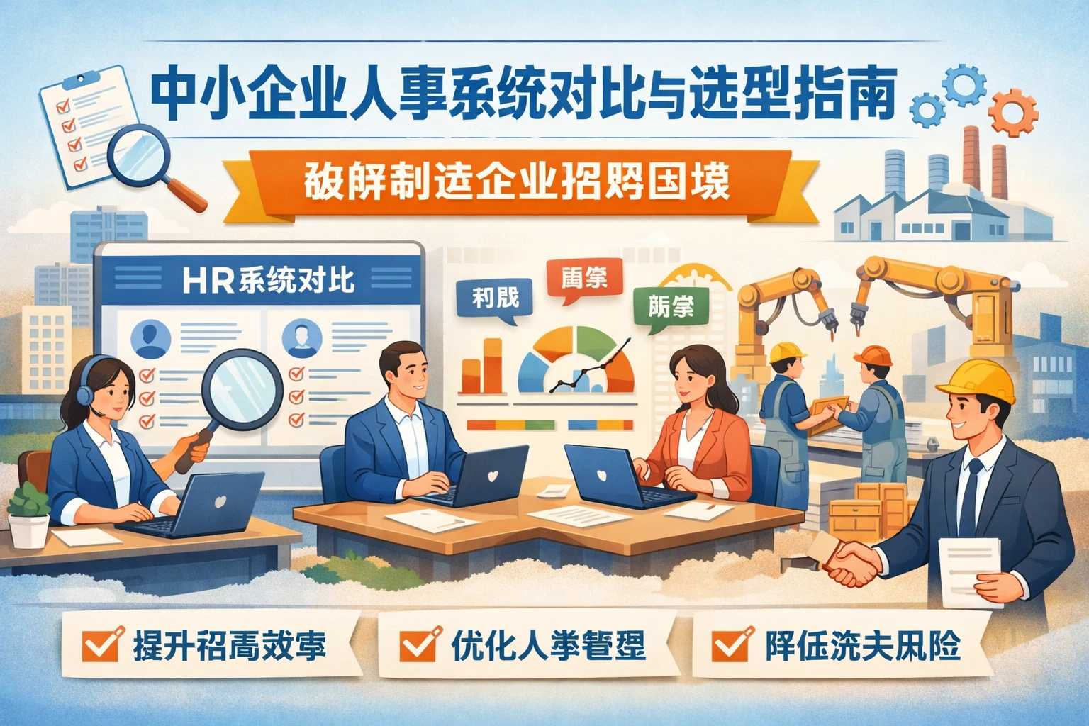 中小企业人事系统对比与选型指南：破解制造企业招聘困境