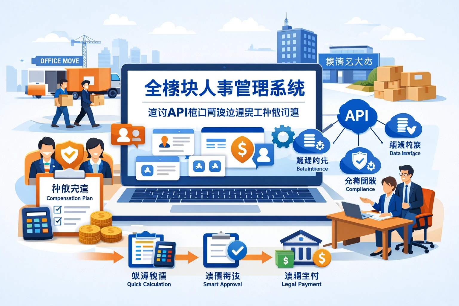 全模块人事管理系统如何通过API接口高效处理公司搬迁中的员工补偿问题