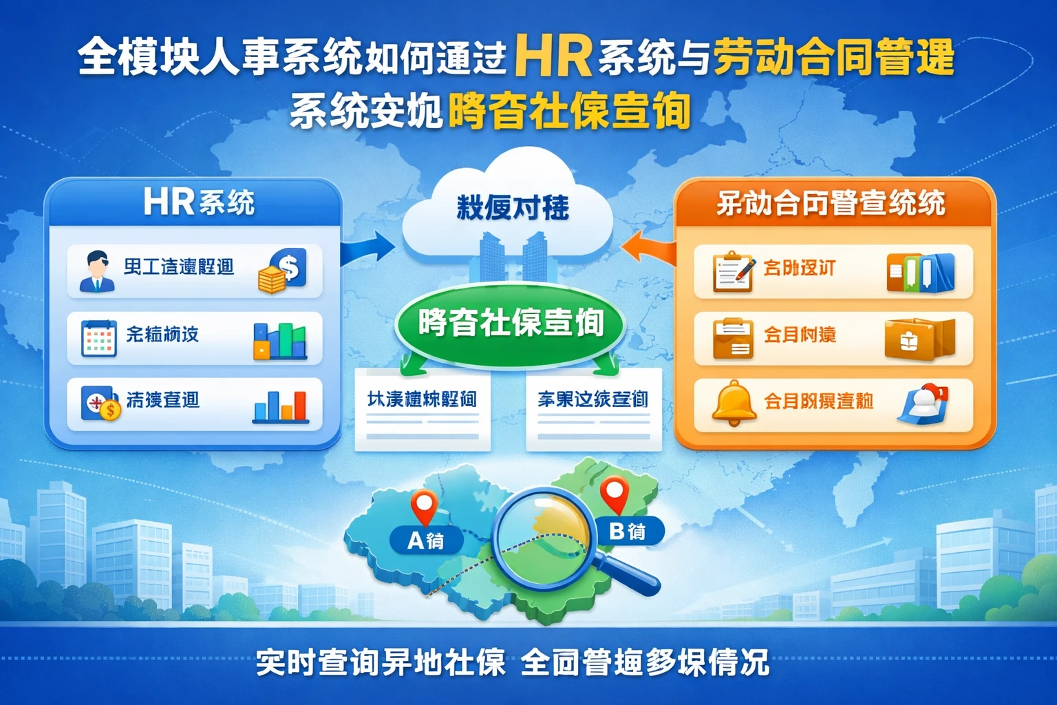全模块人事系统如何通过HR系统与劳动合同管理系统实现跨省社保查询