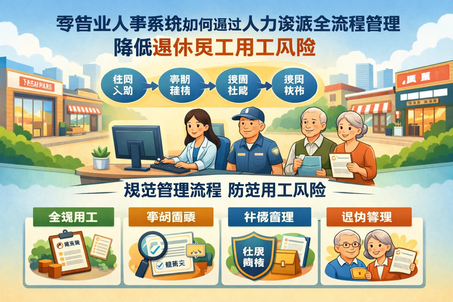 零售业人事系统如何通过人力资源全流程管理降低退休员工用工风险