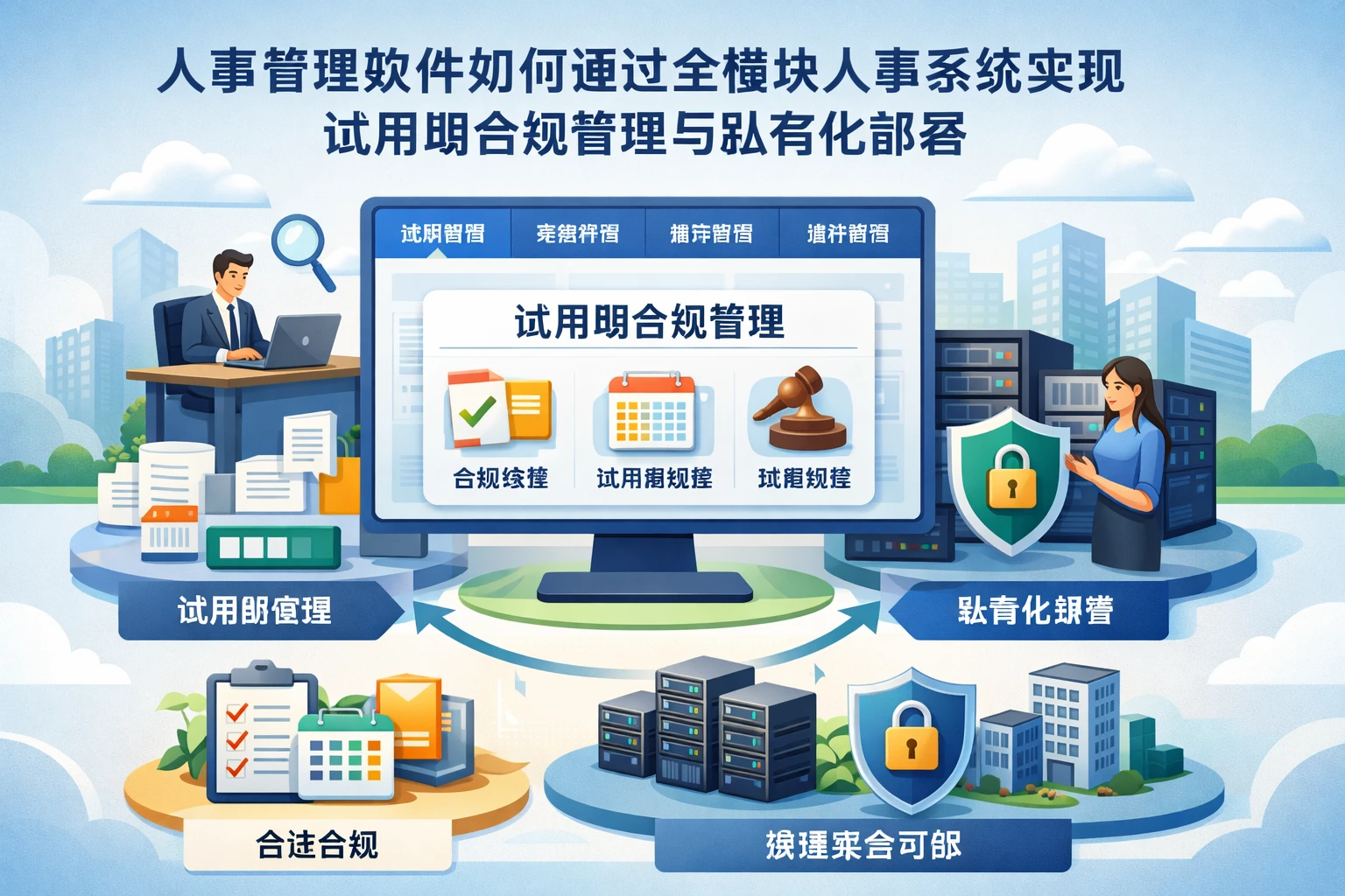 人事管理软件如何通过全模块人事系统实现试用期合规管理与私有化部署