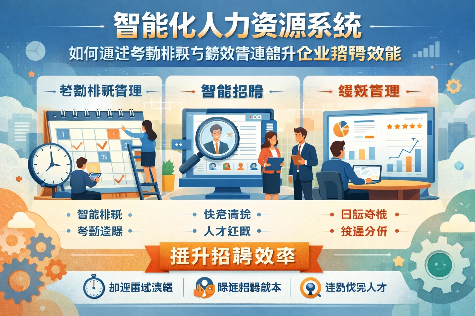 智能化人力资源系统如何通过考勤排班与绩效管理提升企业招聘效能