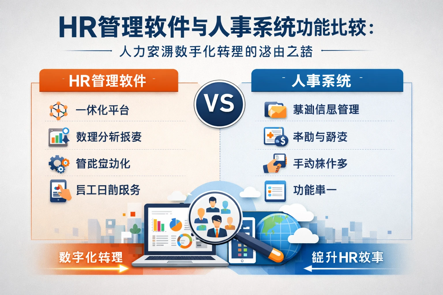 HR管理软件与人事系统功能比较:人力资源数字化转型的必由之路