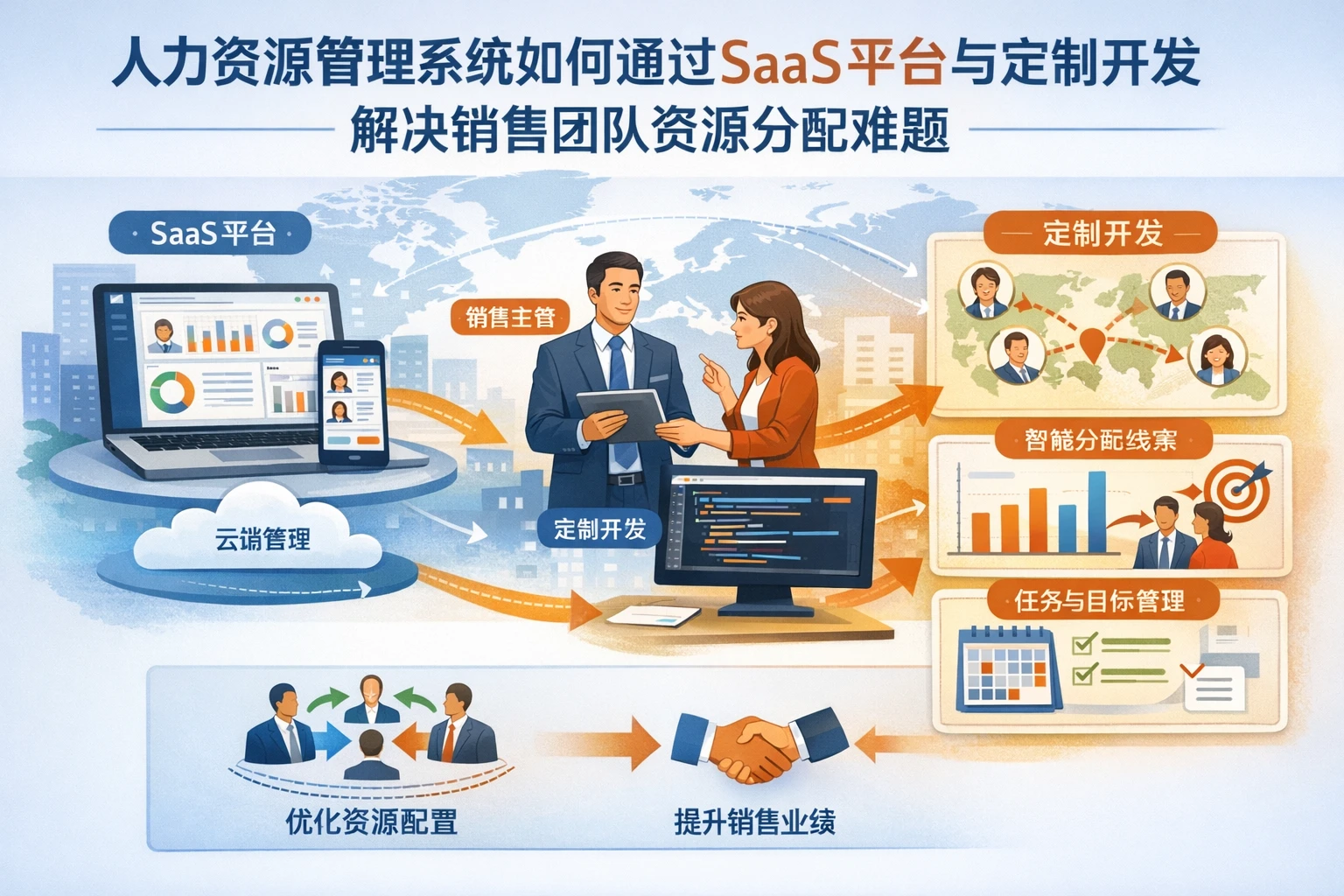 人力资源管理系统如何通过SaaS平台与定制开发解决销售团队资源分配难题