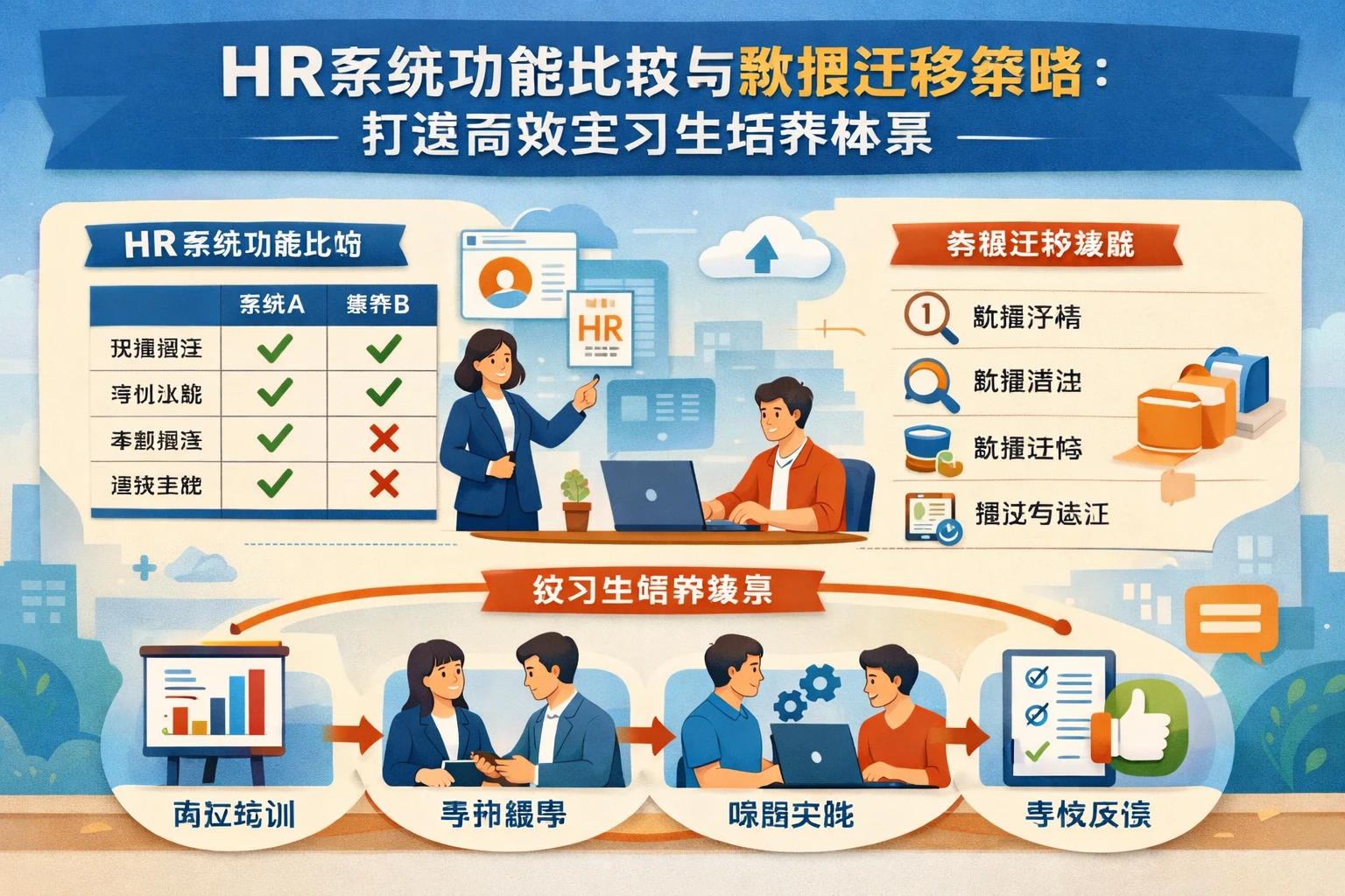 HR系统功能比较与数据迁移策略：打造高效实习生培养体系