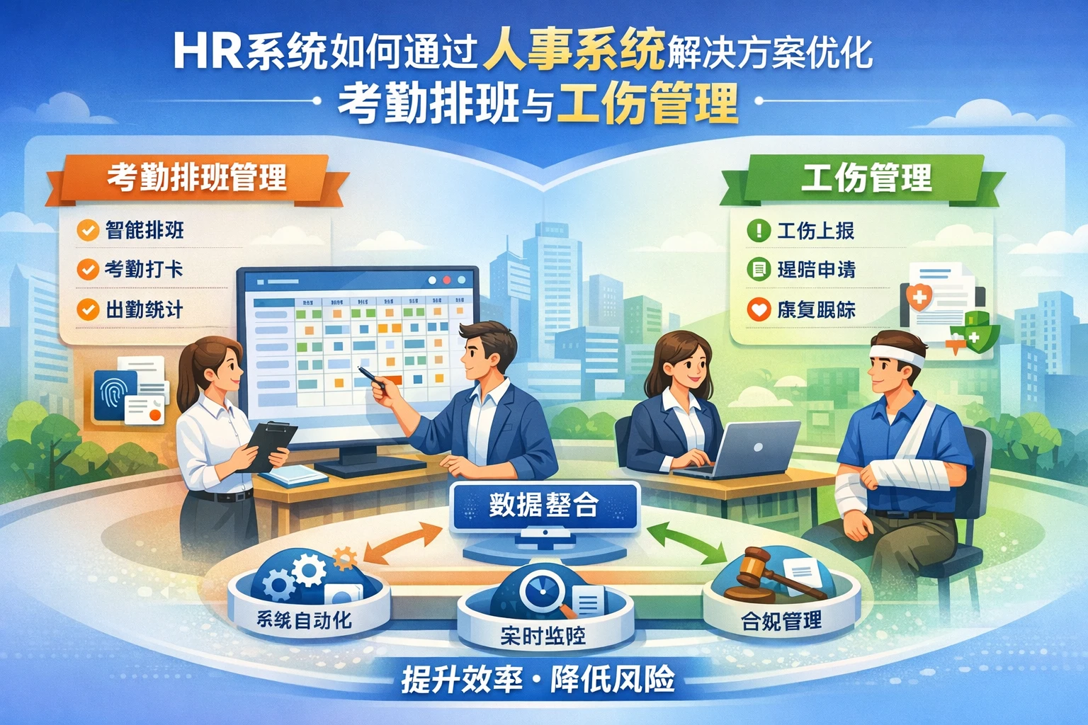 HR系统如何通过人事系统解决方案优化考勤排班与工伤管理