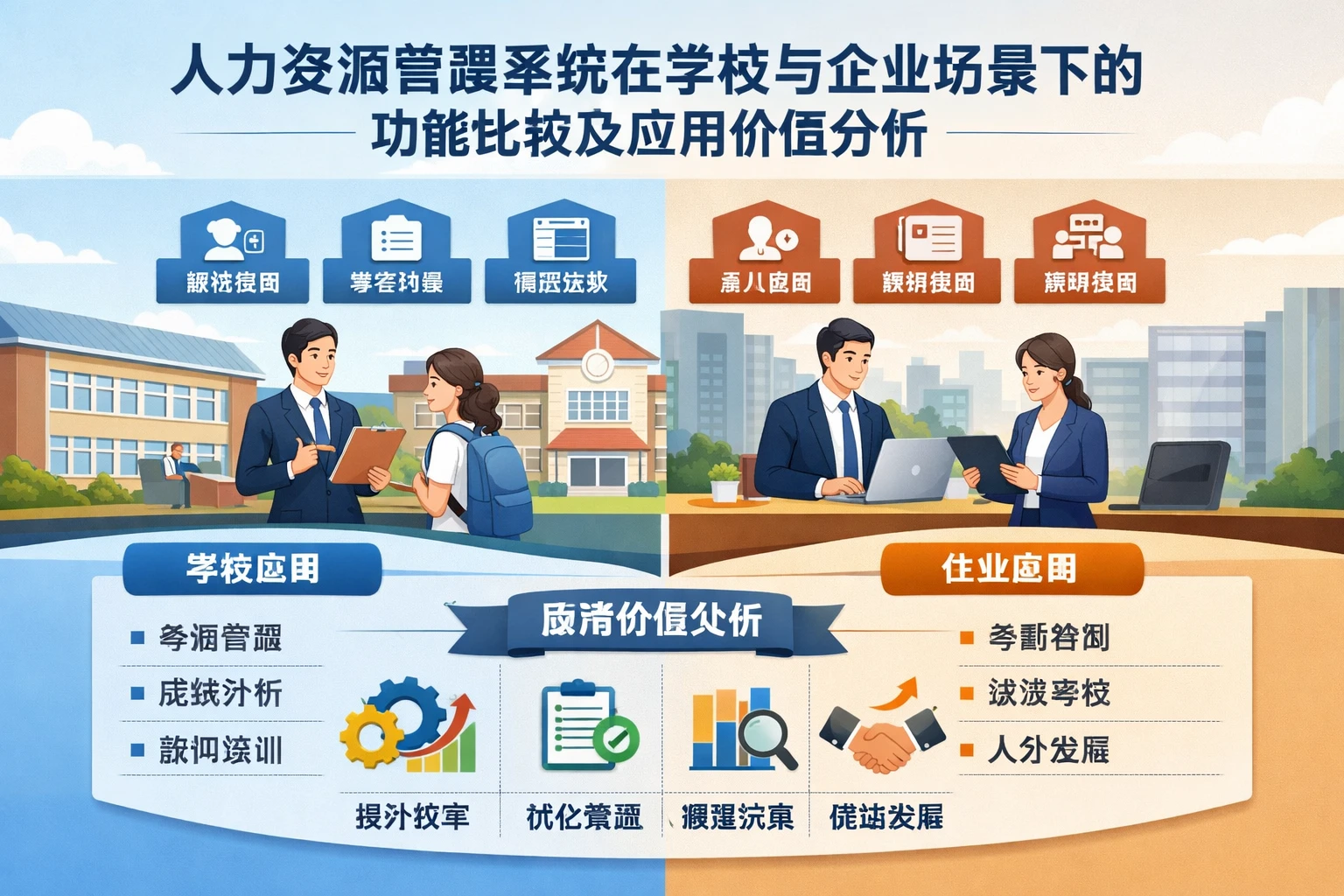 人力资源管理系统在学校与企业场景下的功能比较及应用价值分析