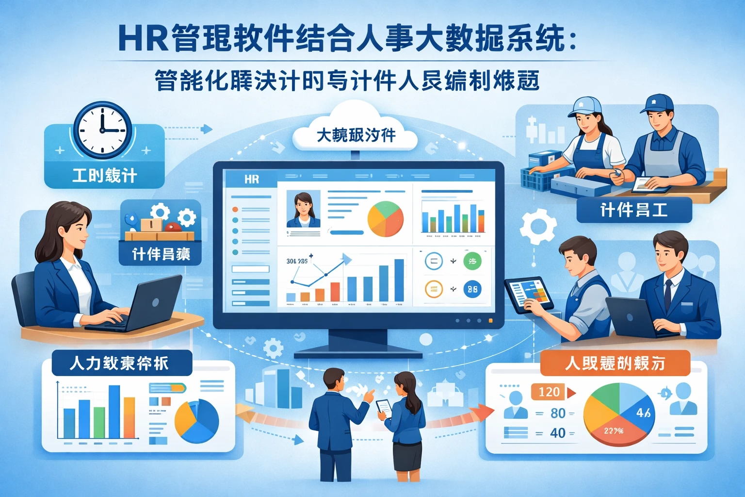 HR管理软件结合人事大数据系统：智能化解决计时与计件人员编制难题