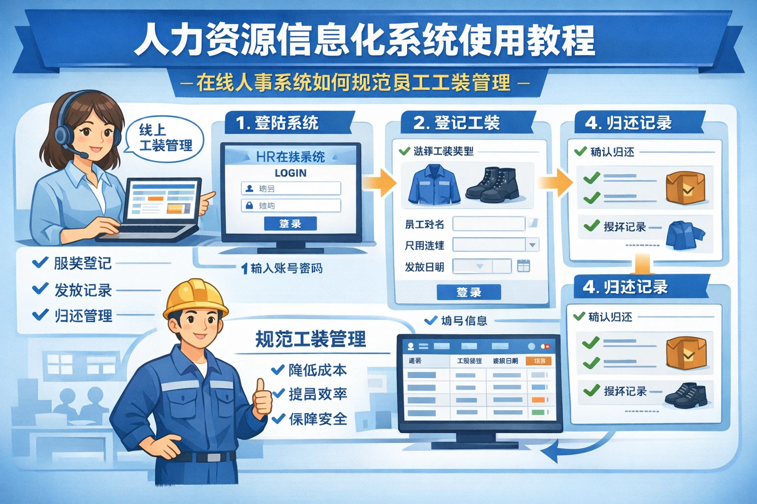 人力资源信息化系统使用教程：在线人事系统如何规范员工工装管理