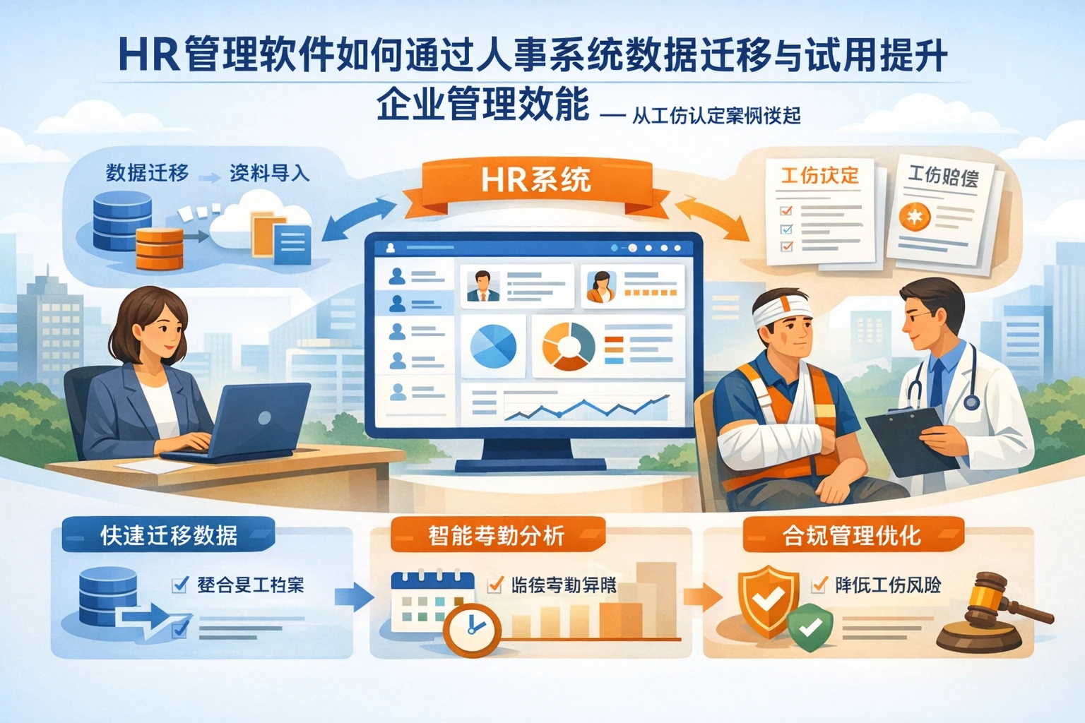 HR管理软件如何通过人事系统数据迁移与试用提升企业管理效能——从工伤认定案例谈起