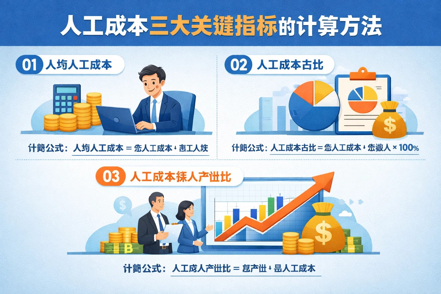 人工成本三大关键指标的计算方法
