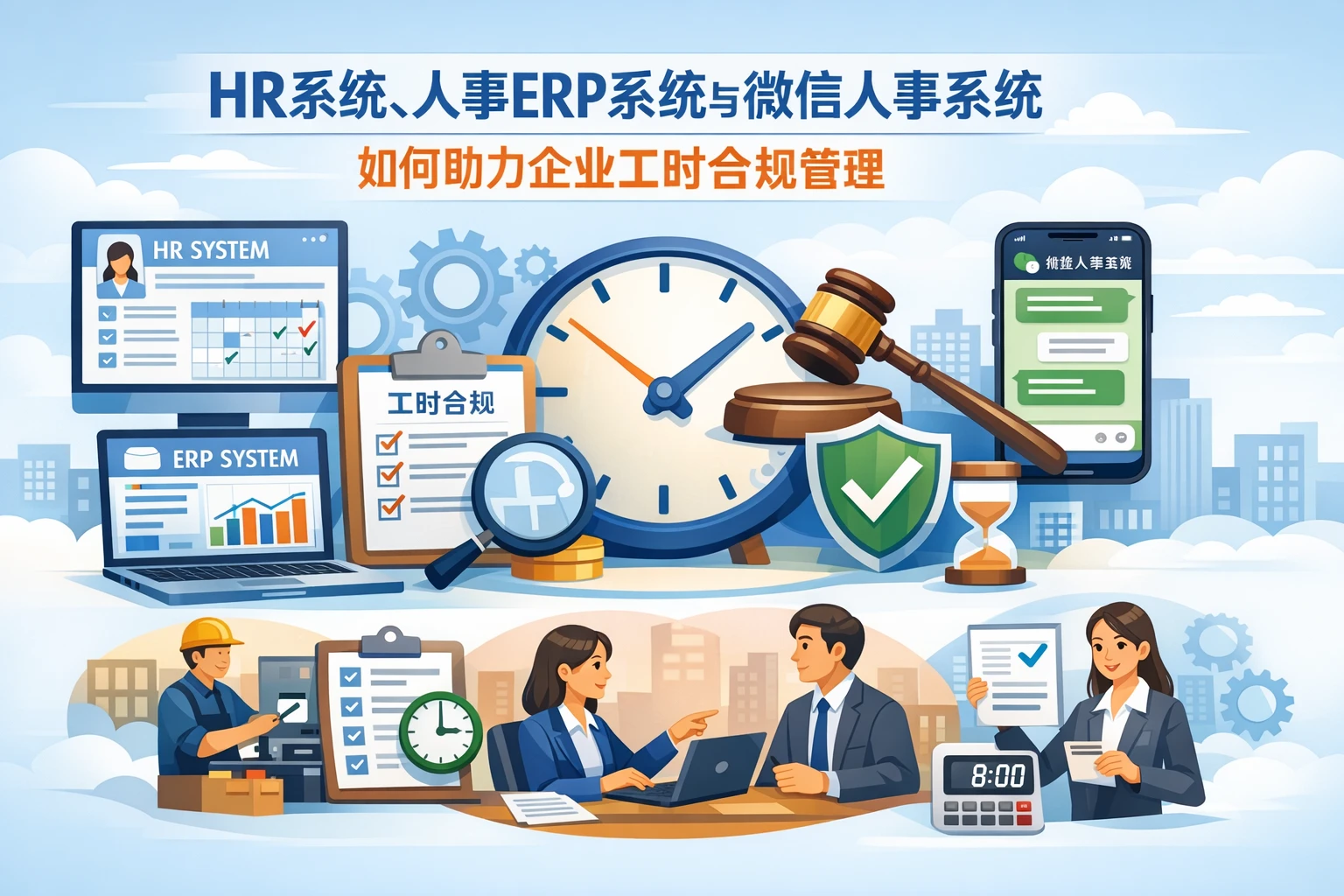 HR系统、人事ERP系统与微信人事系统如何助力企业工时合规管理