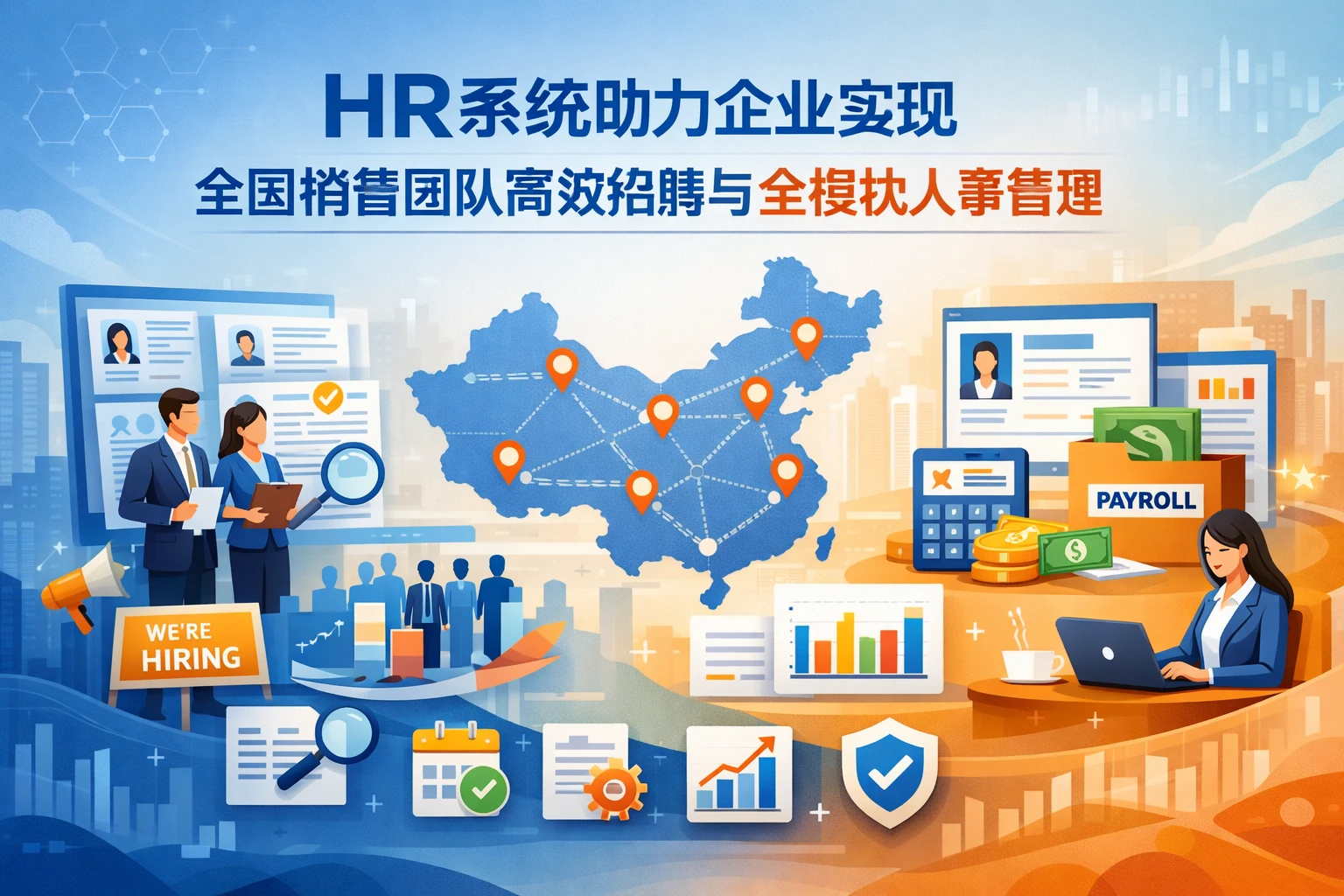 HR系统助力企业实现全国销售团队高效招聘与全模块人事管理
