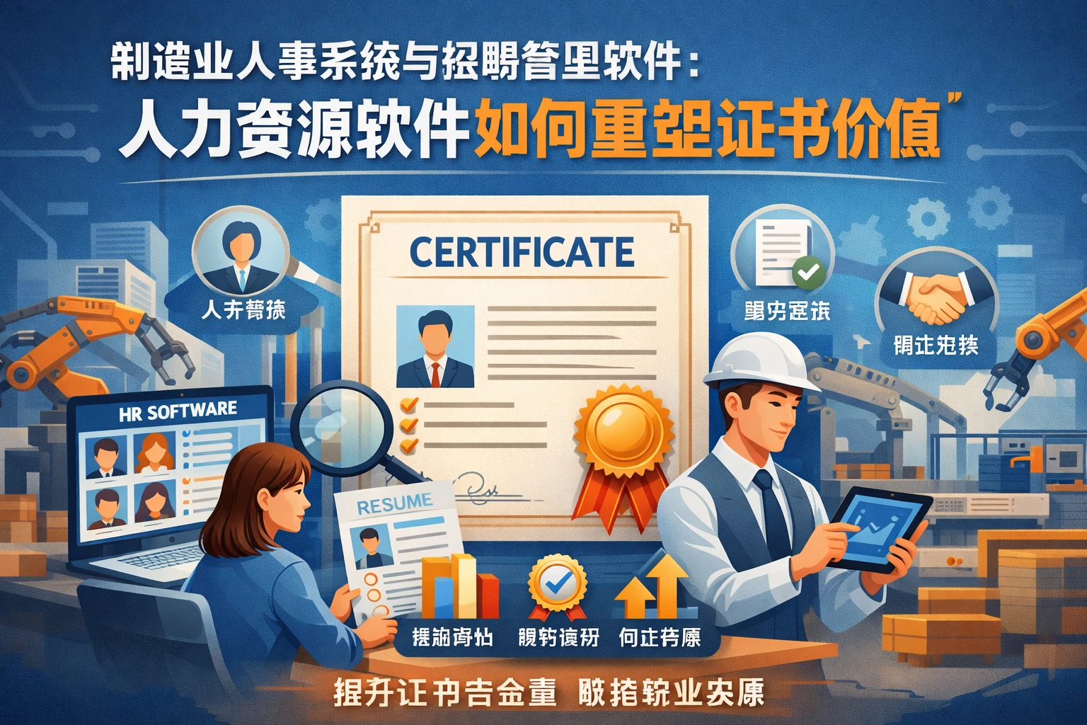 制造业人事系统与招聘管理软件：人力资源软件如何重塑证书价值