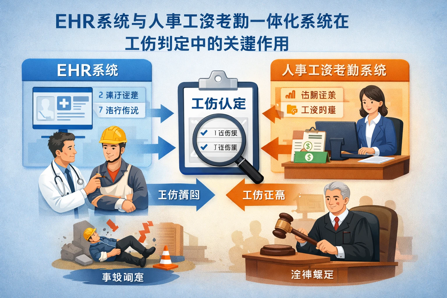 EHR系统与人事工资考勤一体化系统在工伤判定中的关键作用