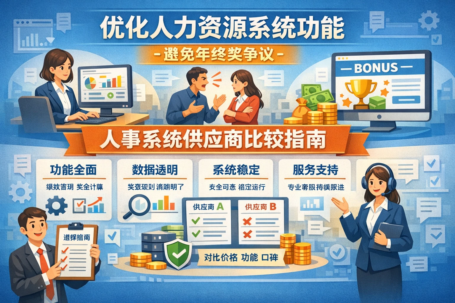 优化人力资源系统功能，避免年终奖争议——人事系统供应商比较指南