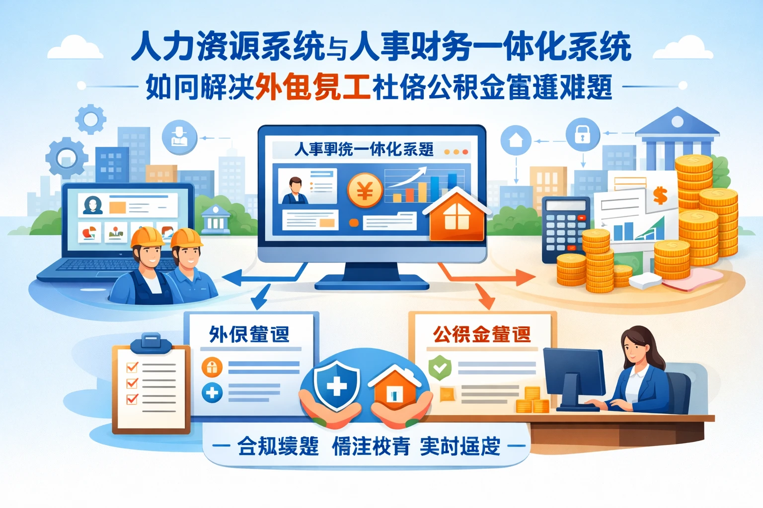 人力资源系统与人事财务一体化系统如何解决外包员工社保公积金管理难题