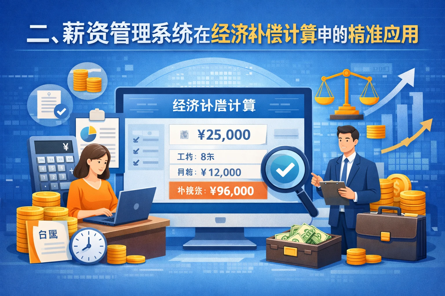 二、薪资管理系统在经济补偿计算中的精准应用