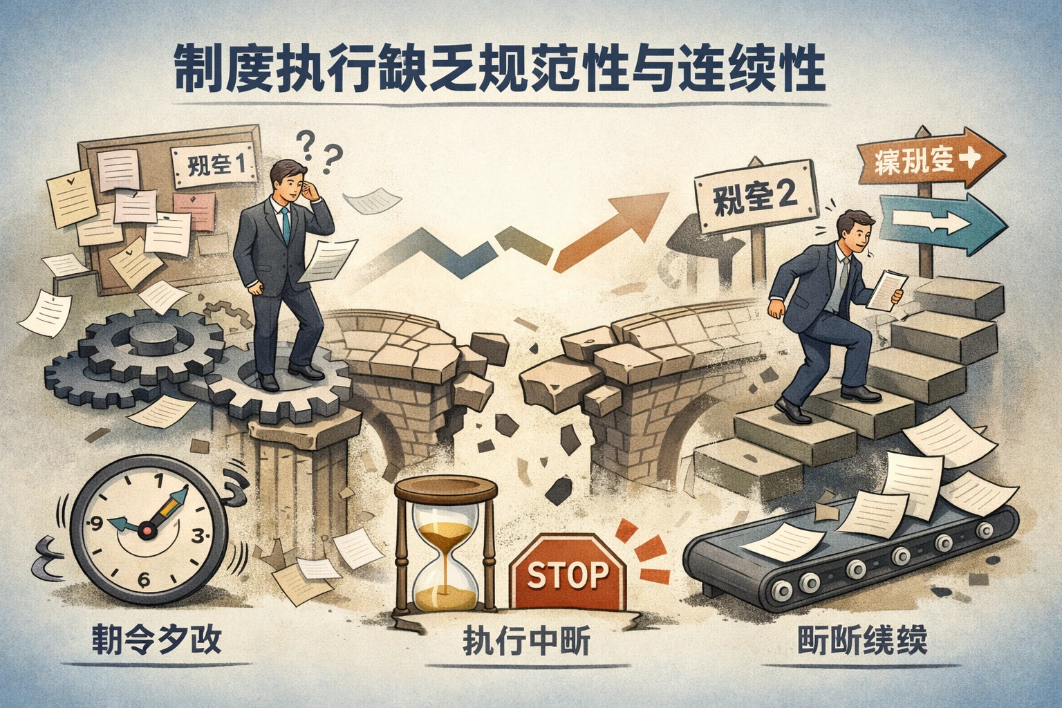 制度执行缺乏规范性与连续性