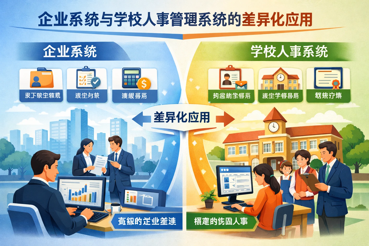 企业系统与学校人事管理系统的差异化应用