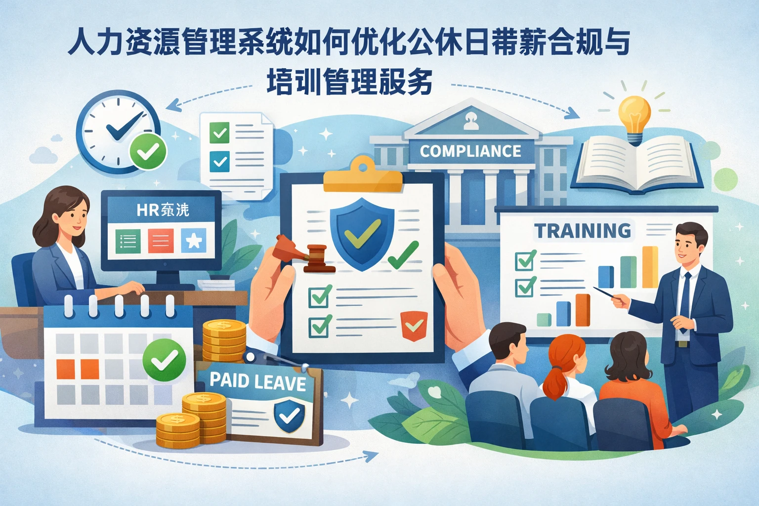 人力资源管理系统如何优化公休日带薪合规与培训管理服务