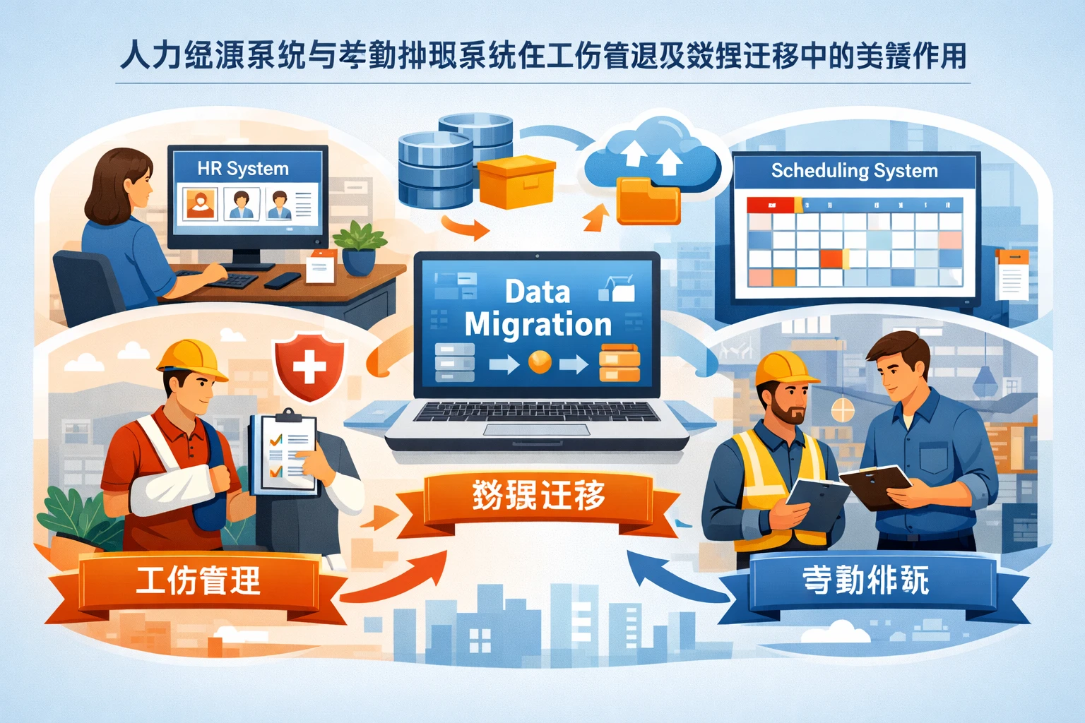 人力资源系统与考勤排班系统在工伤管理及数据迁移中的关键作用