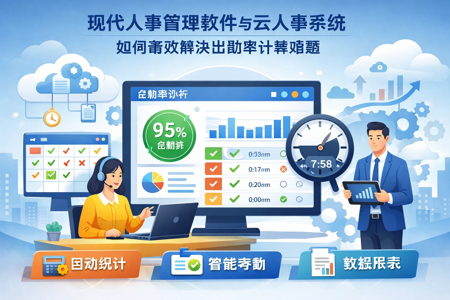 现代人事管理软件与云人事系统如何高效解决出勤率计算难题
