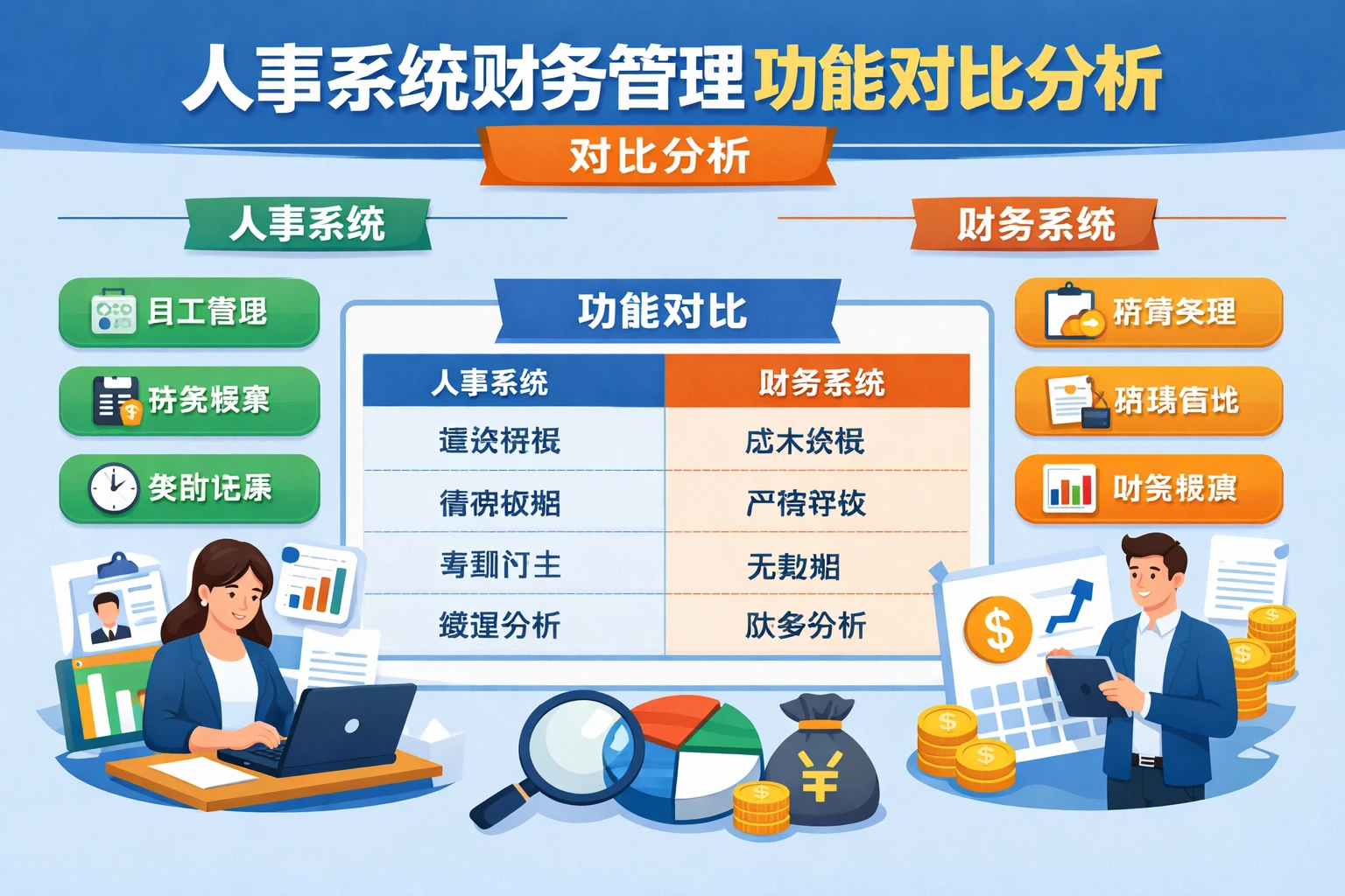 人事系统财务管理功能对比分析