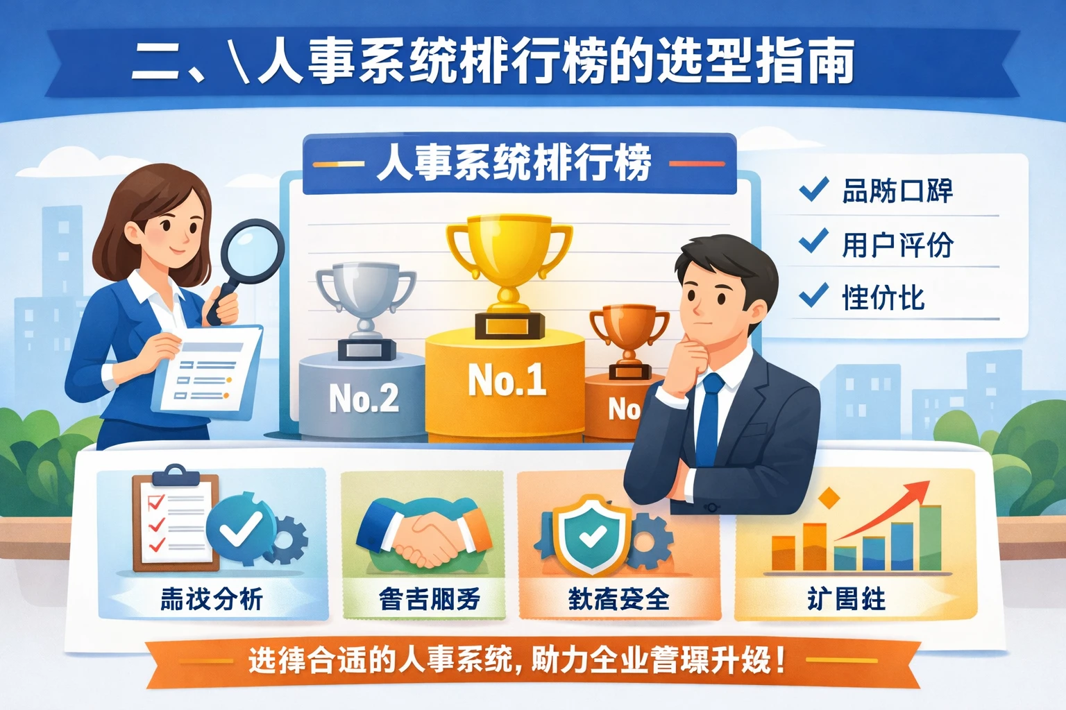 二、人事系统排行榜的选型指南