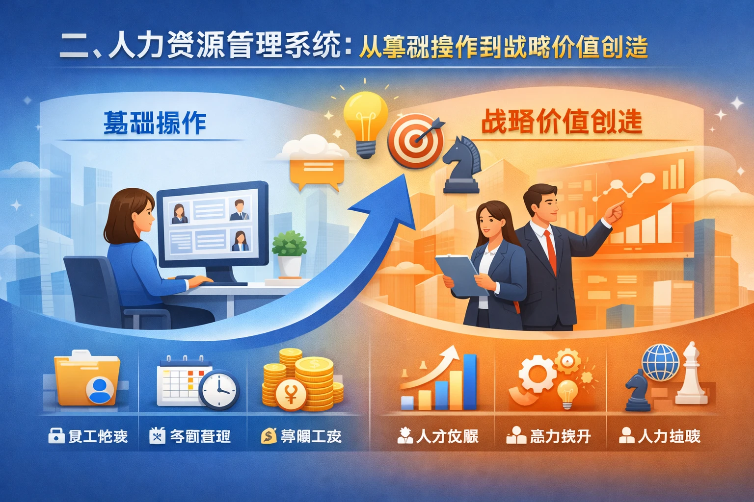 二、人力资源管理系统:从基础操作到战略价值创造