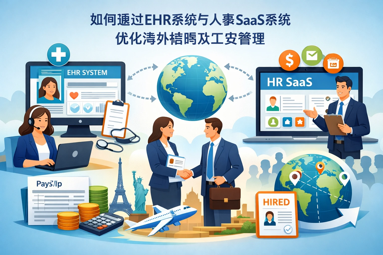 如何通过EHR系统与人事SaaS系统优化海外招聘及工资管理