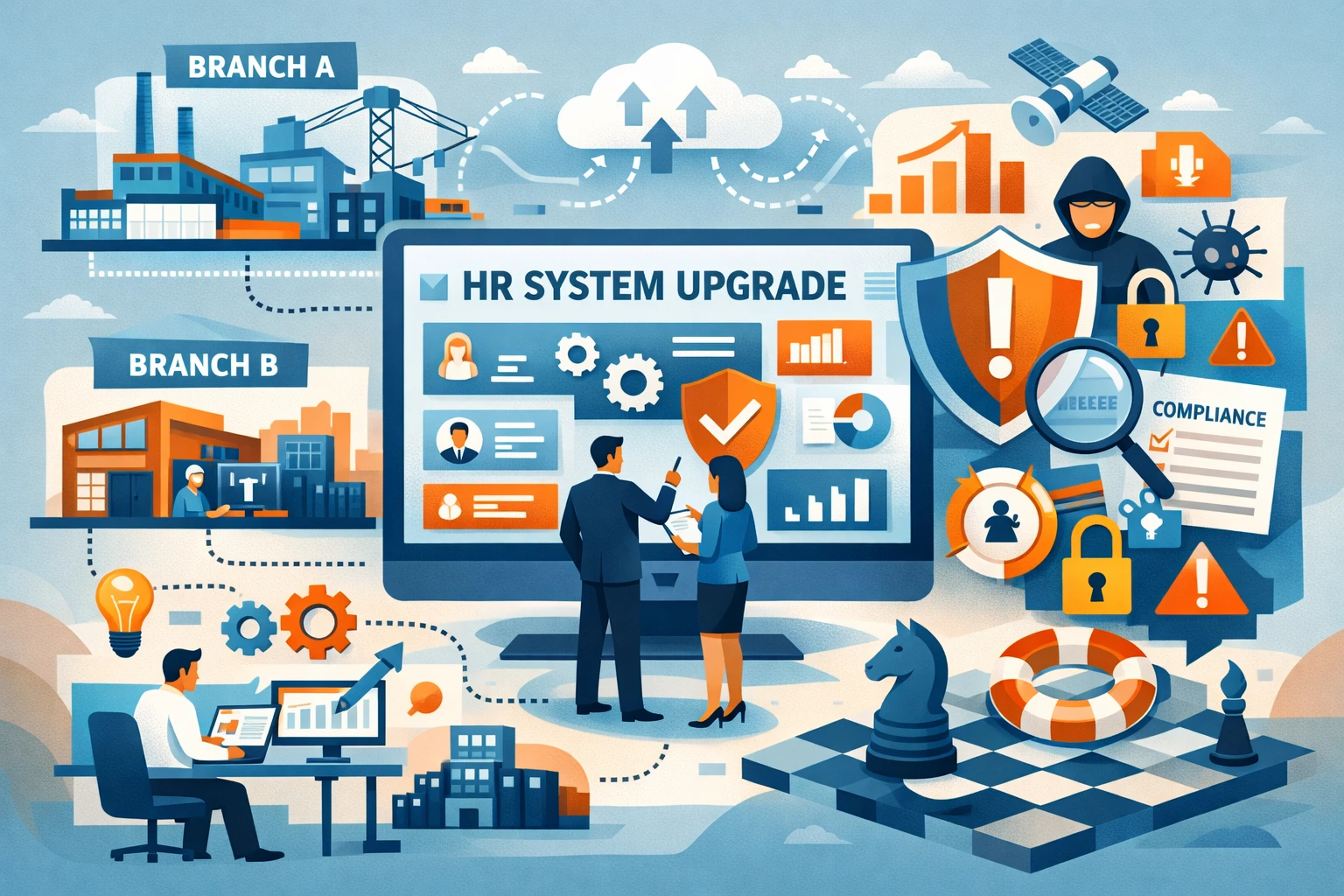 人力资源系统在多分支机构管理中的升级策略与风险应对