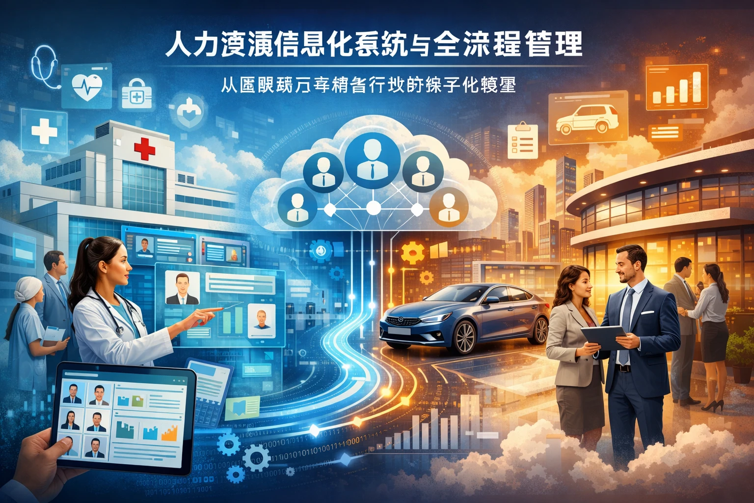 人力资源信息化系统与全流程管理：从医院到汽车销售行业的数字化转型