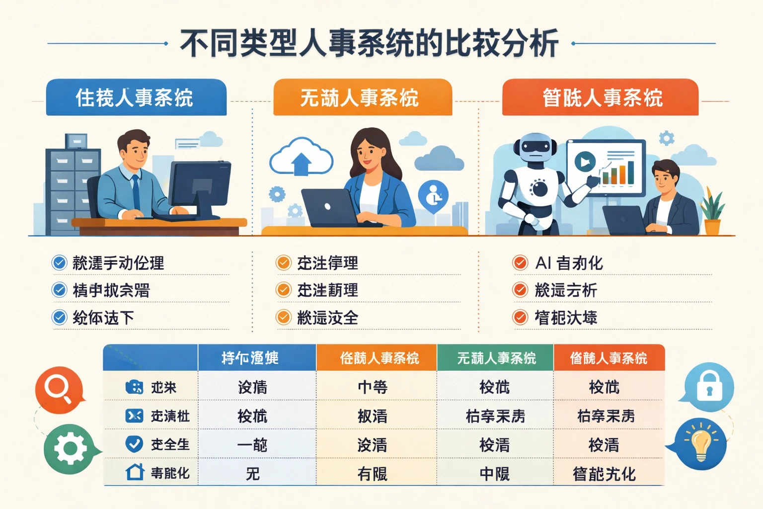 不同类型人事系统的比较分析