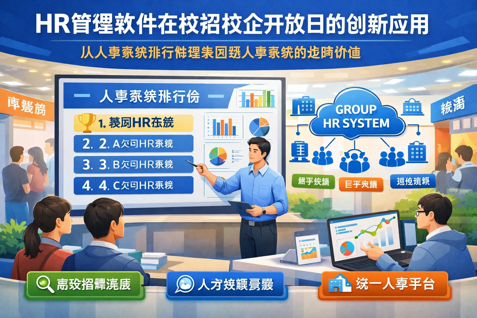 HR管理软件在校招校企开放日的创新应用：从人事系统排行榜看集团型人事系统的战略价值
